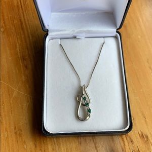 Emerald and diamond necklace